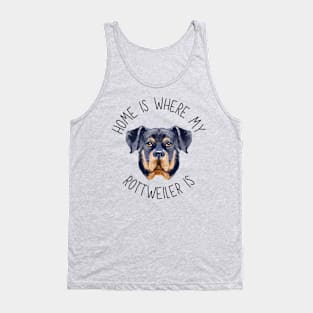 Home is Where My Rottweiler Is Dog Breed Lover Watercolor Tank Top